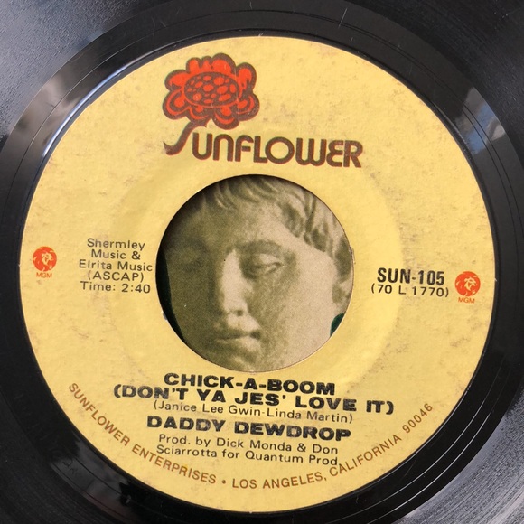 Daddy Dewdrop Chick-A-Boom Vinyl 45 Record '71 - Picture 2 of 4